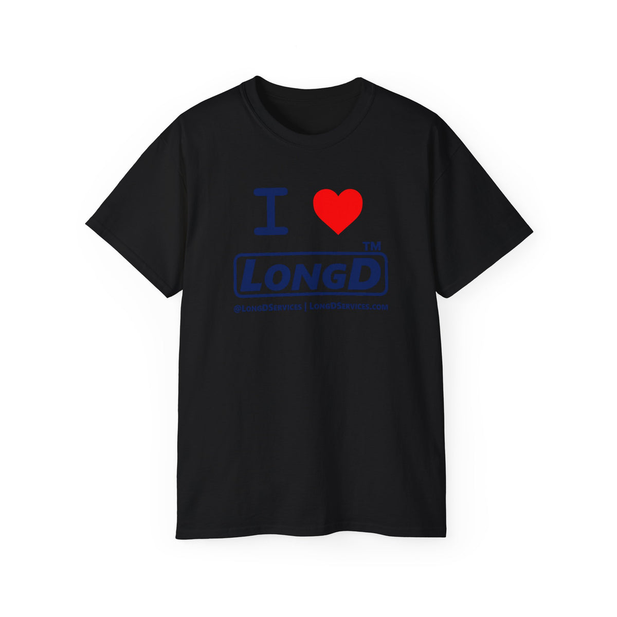 I Luv LongD Tag-domain positive official basic logo cotton tee