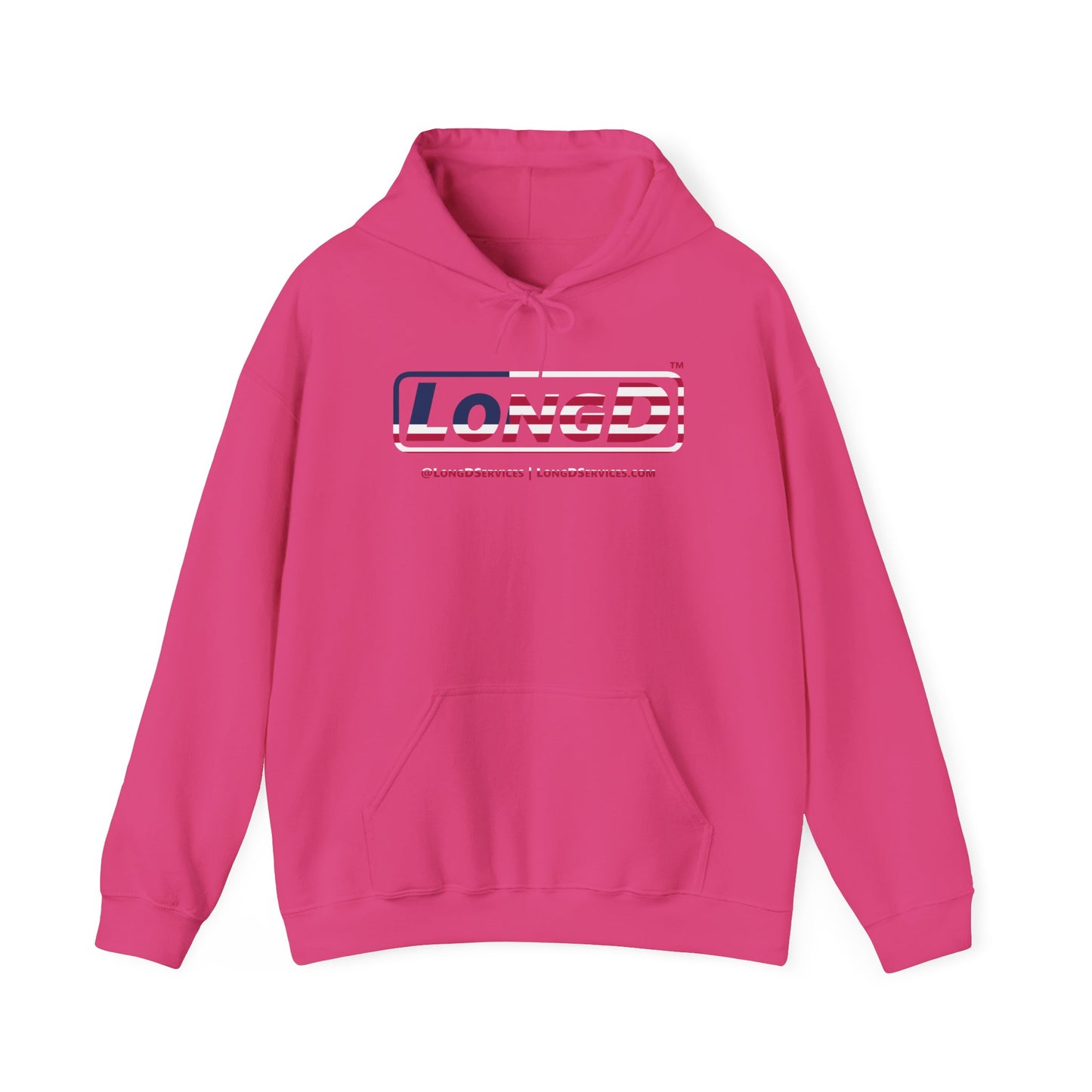 LongD® Logo Hoodie red, white and blue positive flag