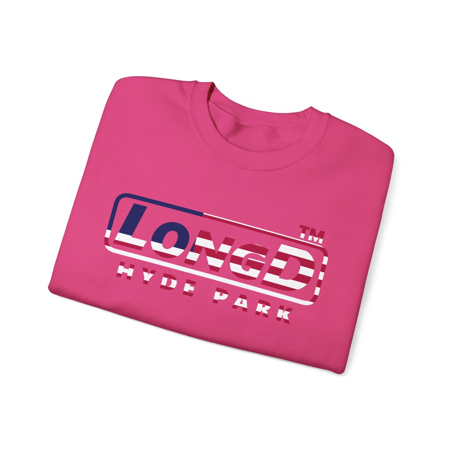 LongD positive flag Hyde Park logo crewneck sweatshirt (patriotic colors)