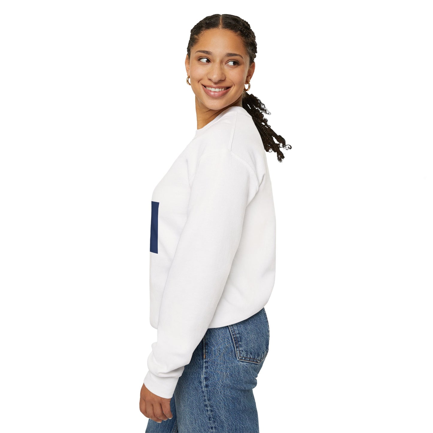 I firecracker LongD negative vertical 6-striped Chicago logo crewneck sweatshirt