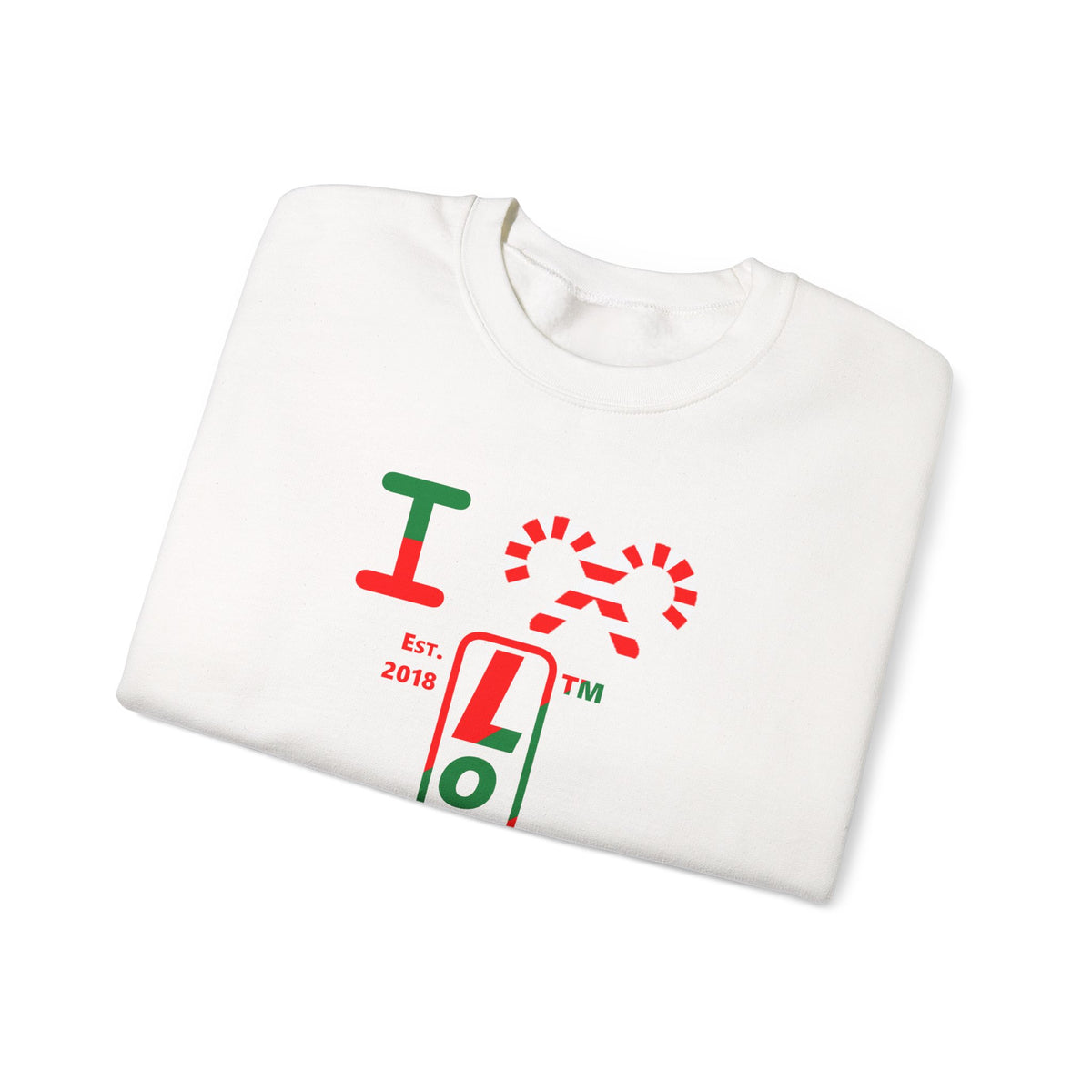 I candy cane LongD Chicago positive upright pixel-weighted 4-striped 4-print logo crewneck sweatshirt