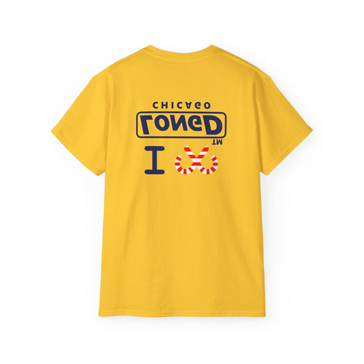 I candy cane LongD Chicago positive official basic navy front-back logo cotton tee