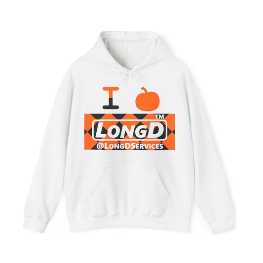 I pumpkin LongD Tag negative argyle logo hoodie