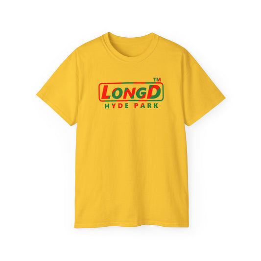 LongD Hyde Park positive pixel-weighted 6-striped logo (Xmas colors) cotton tee