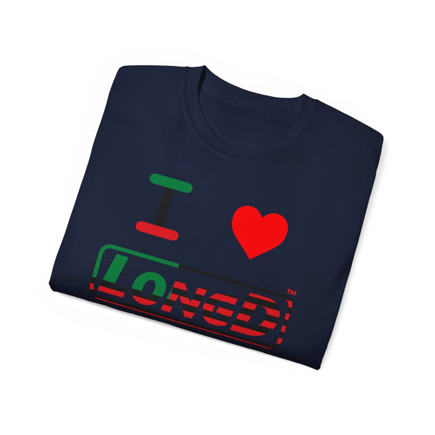 I Luv LongD® Logo Cotton Tee Juneteenth positive flag