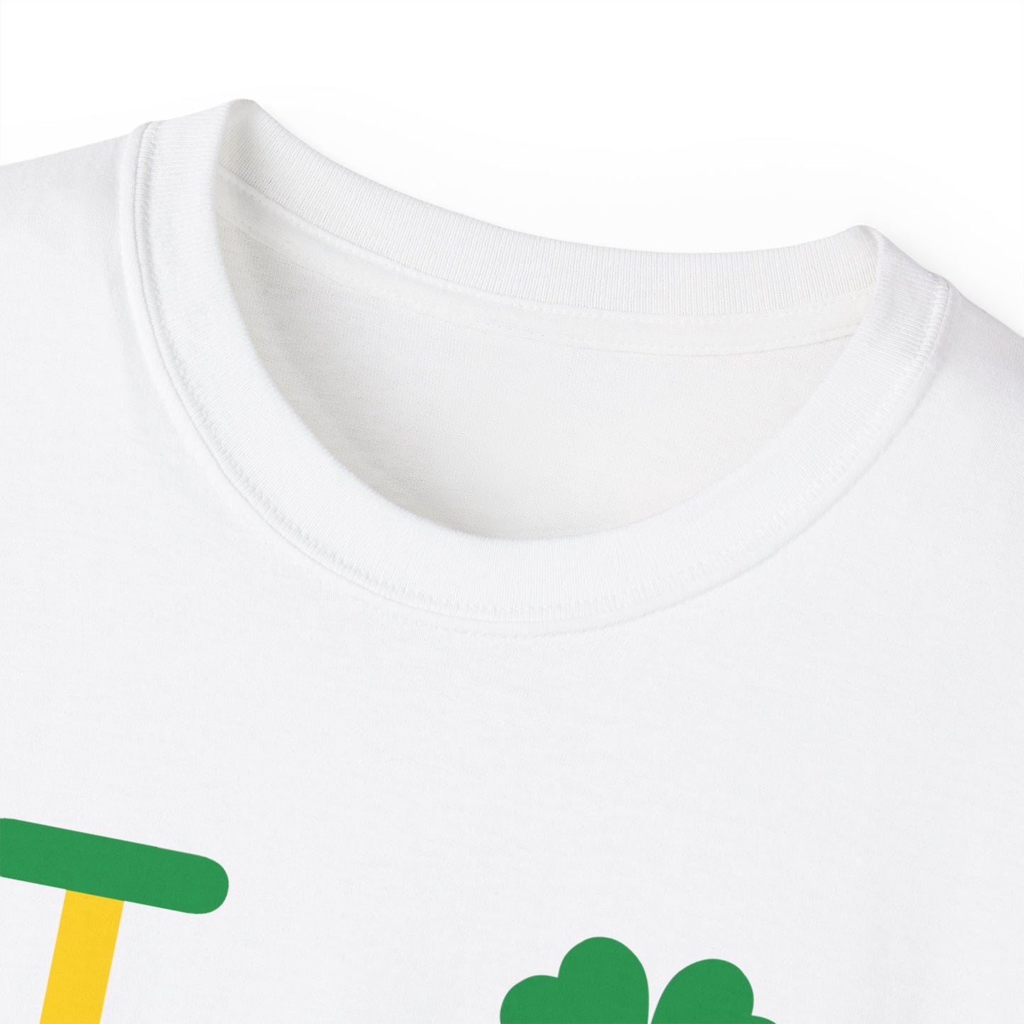 I Clover LongD® Logo Cotton Tee (St. Patrick's Day -Irish Green, Golden Yellow and Irish Orange quarters with 4-leaf clover)
