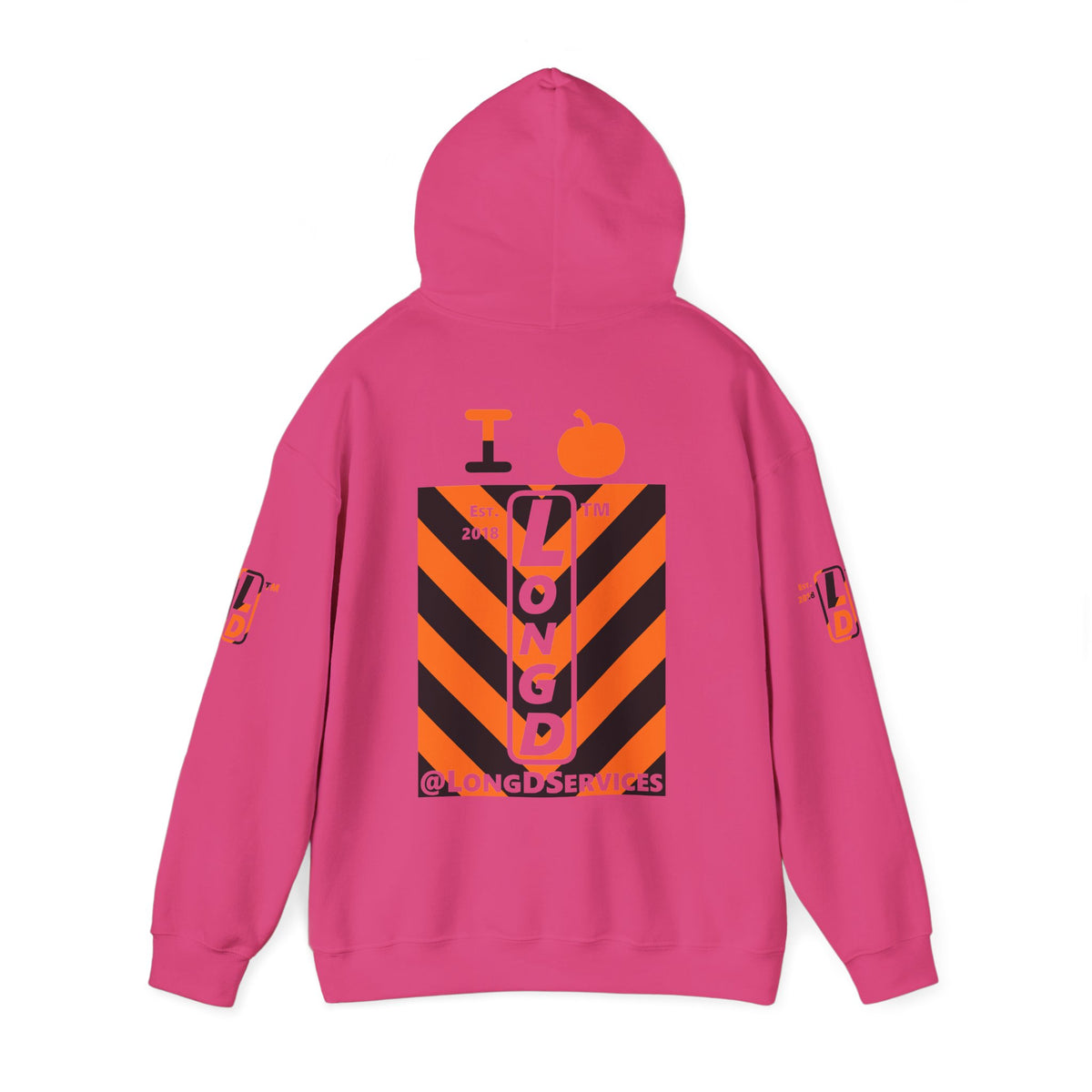 I pumpkin LongD Tag negative upright downward chevron 4-print logo hoodie