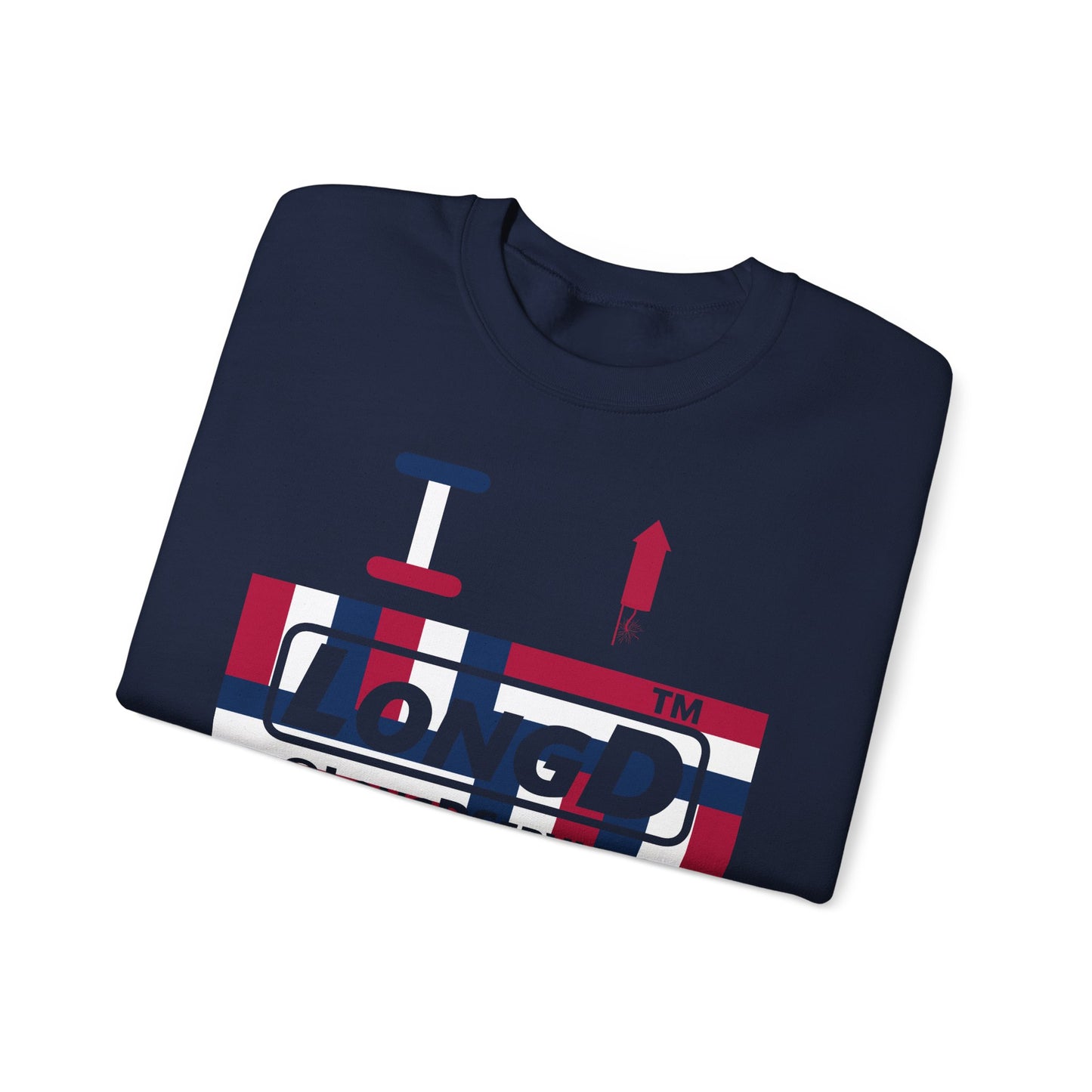 I firecracker LongD negative modified windmill tag logo crewneck sweatshirt
