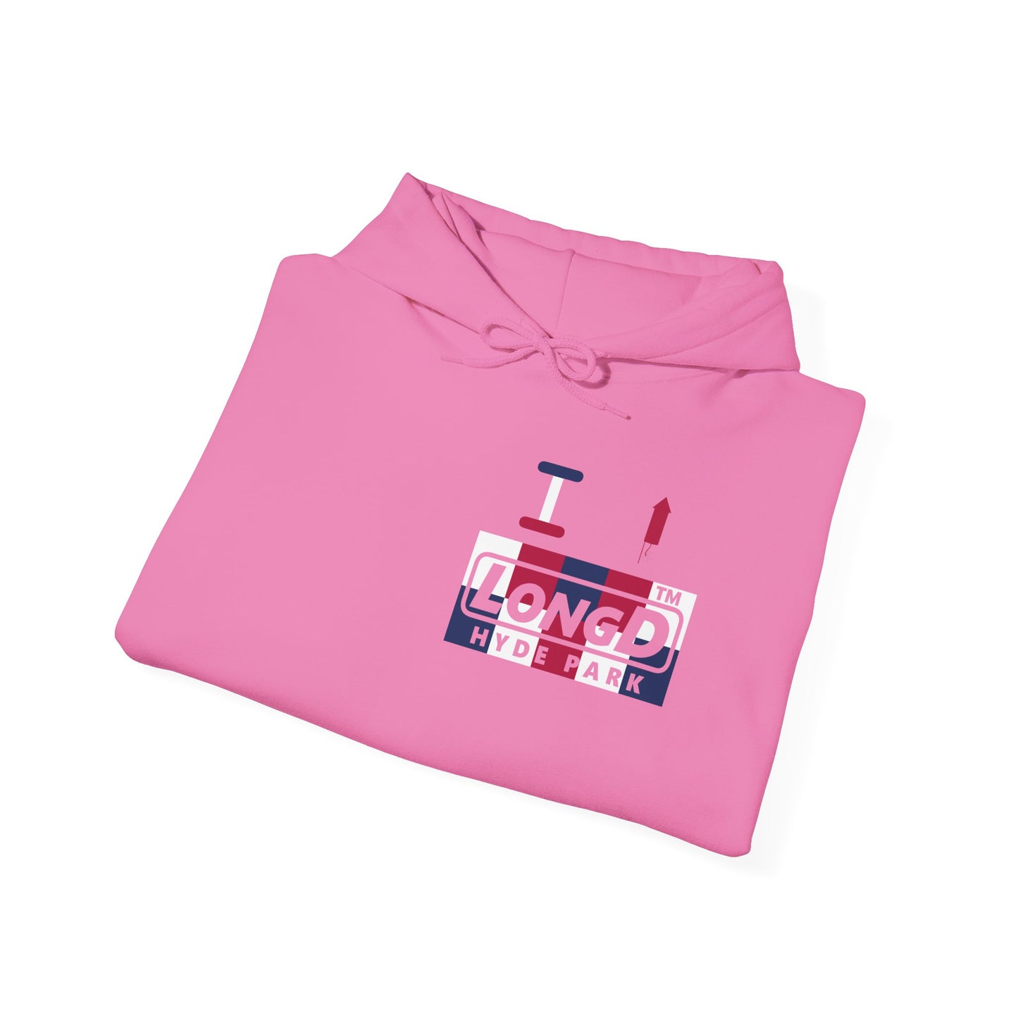 I firecracker LongD® negative 2x5 4-print single breasted Hyde Park logo hoodie