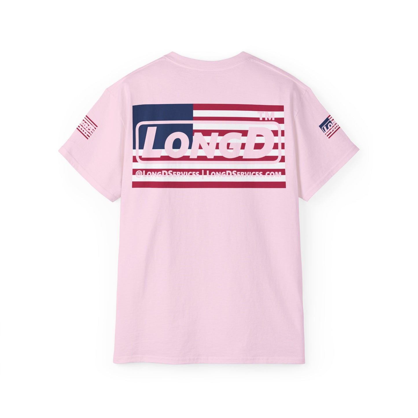 I firecracker LongD negative flag 4-print tag logo cotton tee