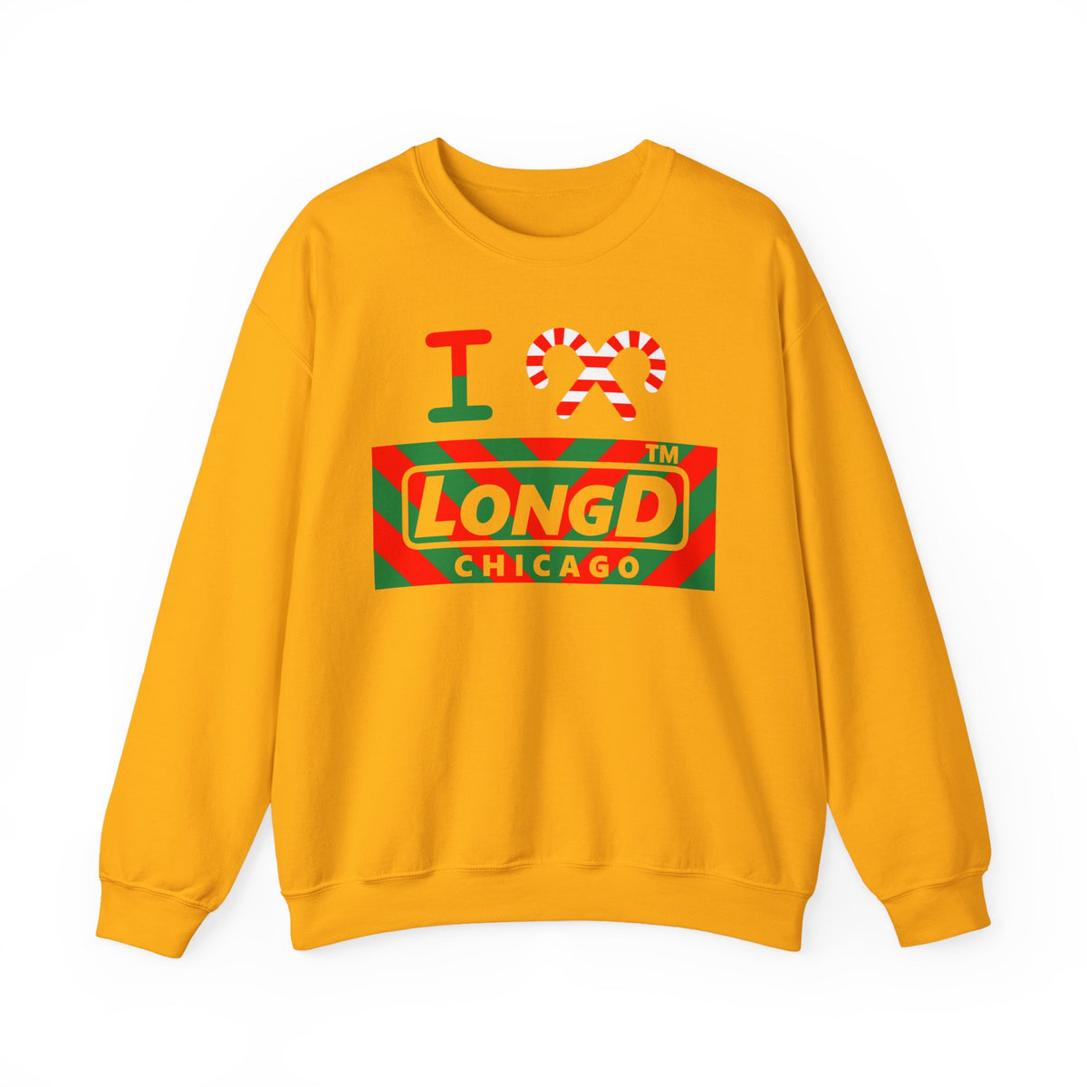 I candy cane LongD Chicago negative downward chevron logo crewneck sweatshirt
