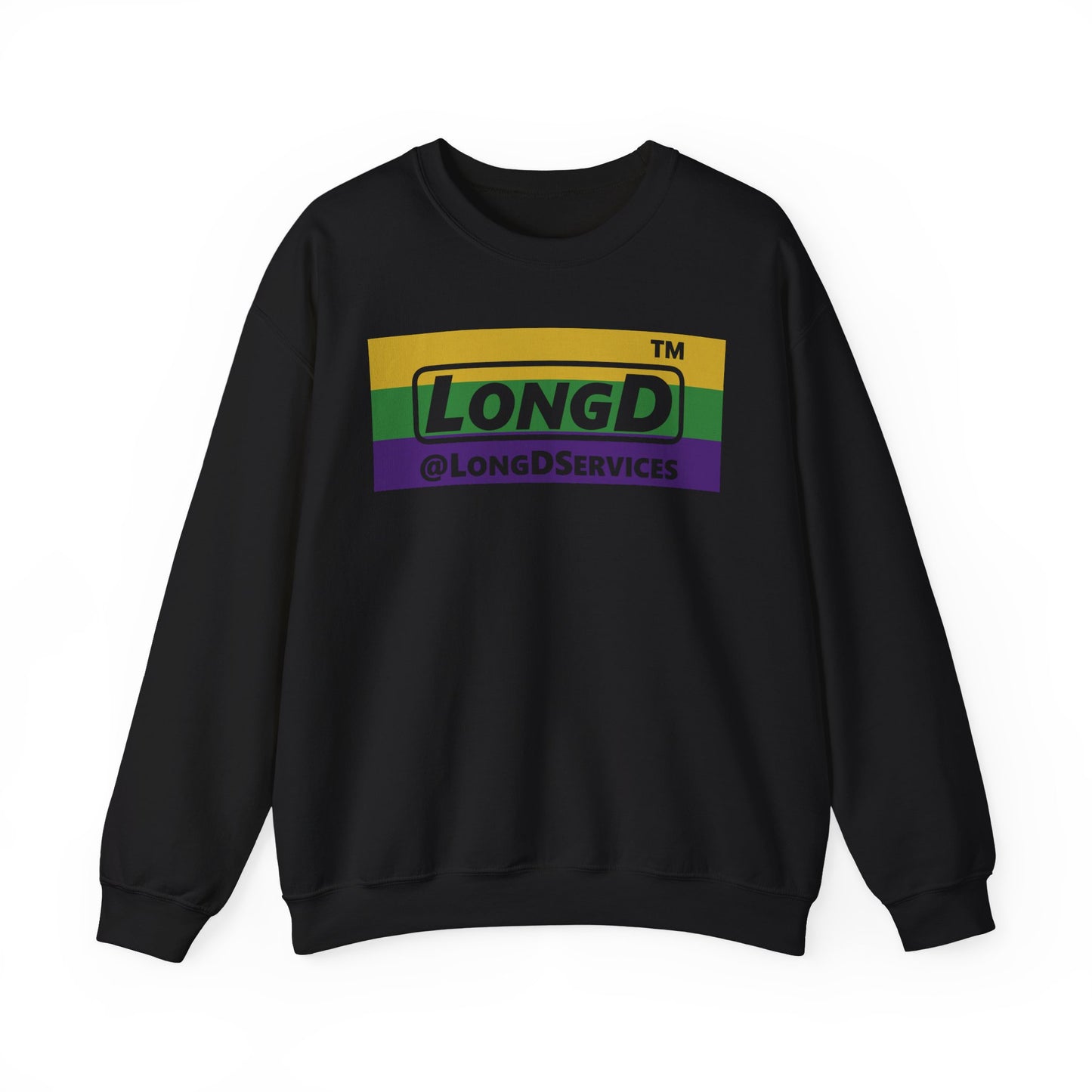 LongD negative striped Tag logo crewneck sweatshirt