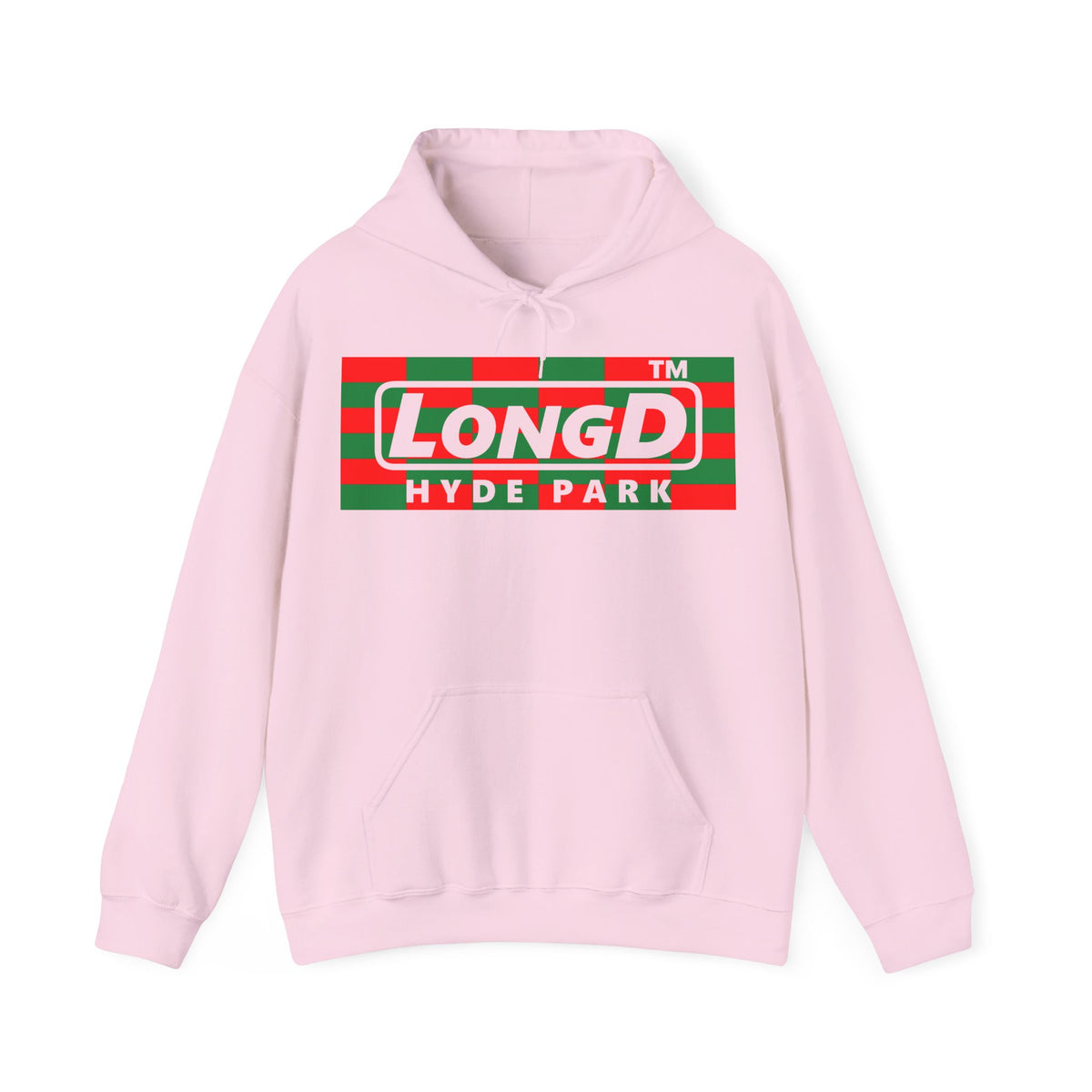 LongD Hyde Park negative tiled logo (Xmas colors) hoodie