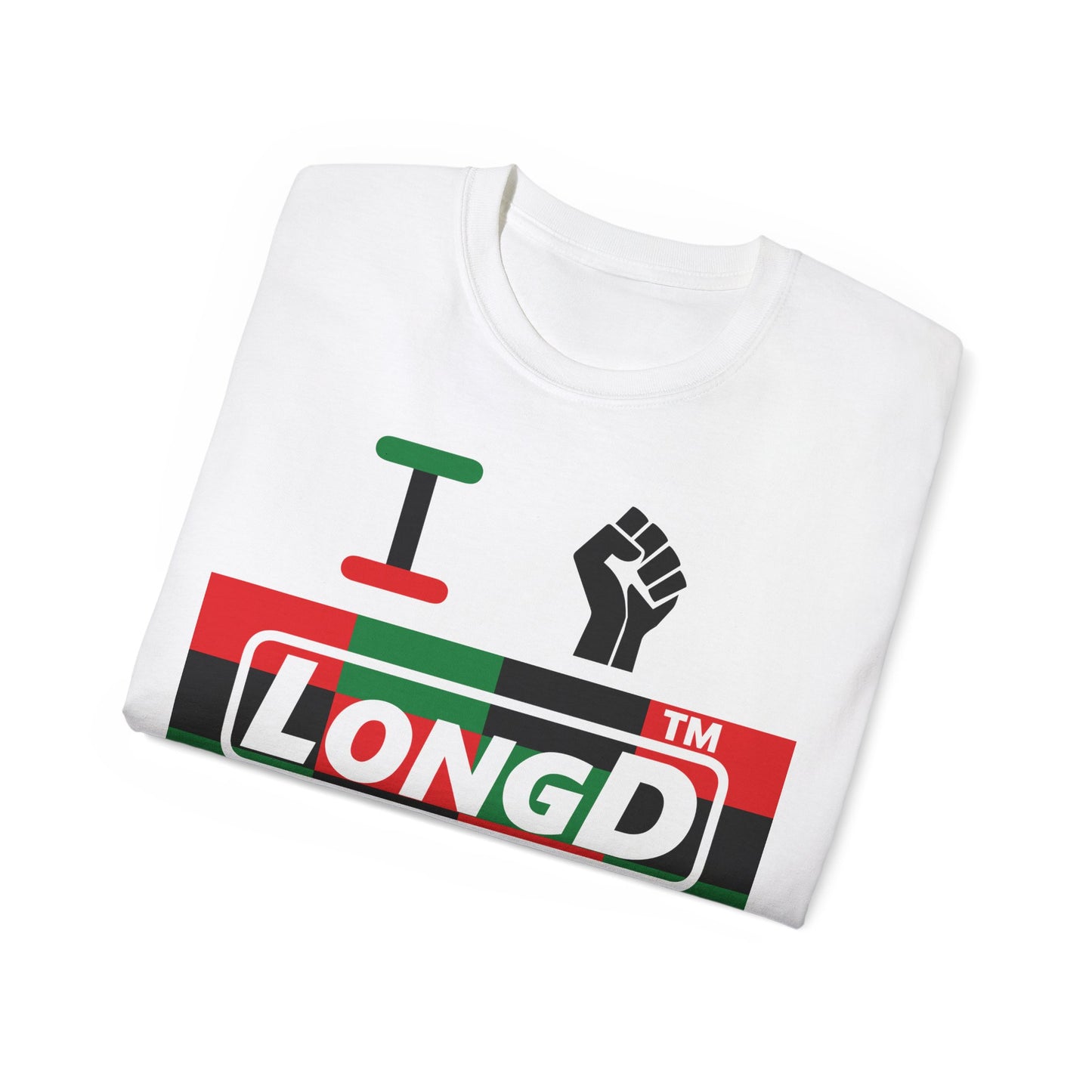 I fist LongD negative 3x4 tag-domain logo cotton tee