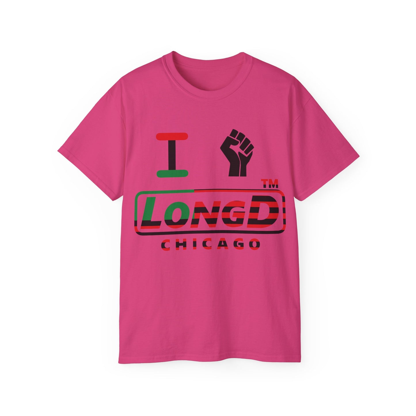 I fist LongD positive flag Chicago logo cotton tee