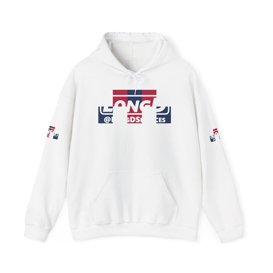 LongD® negative 2x5 4-print double breasted tag logo hoodie (patriotic colors)