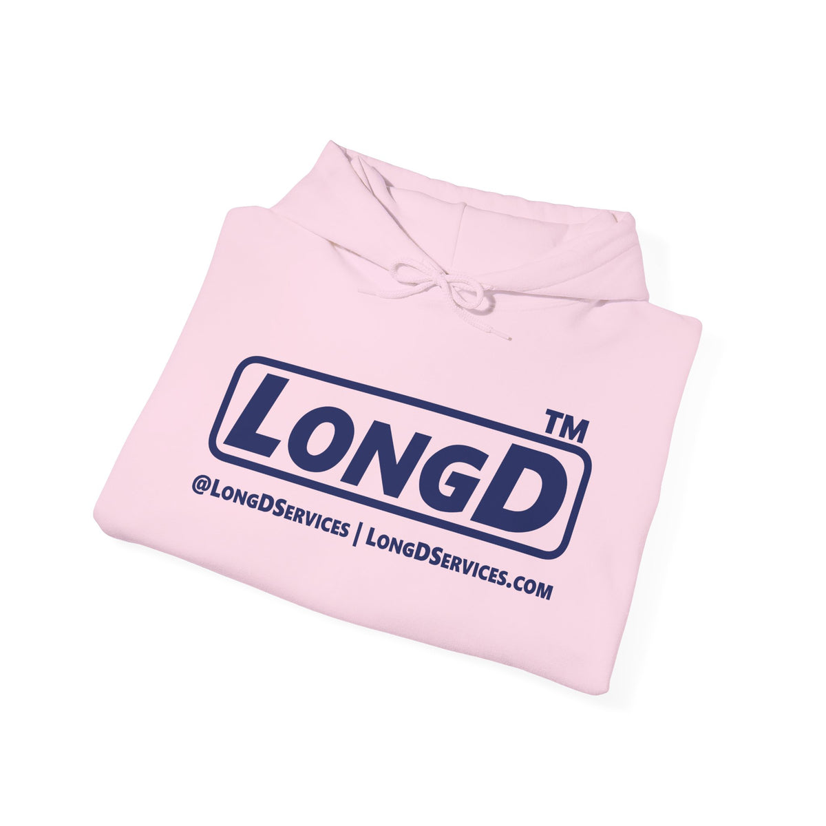 LongD Tag-domain positive basic Navy (002060) logo hoodie