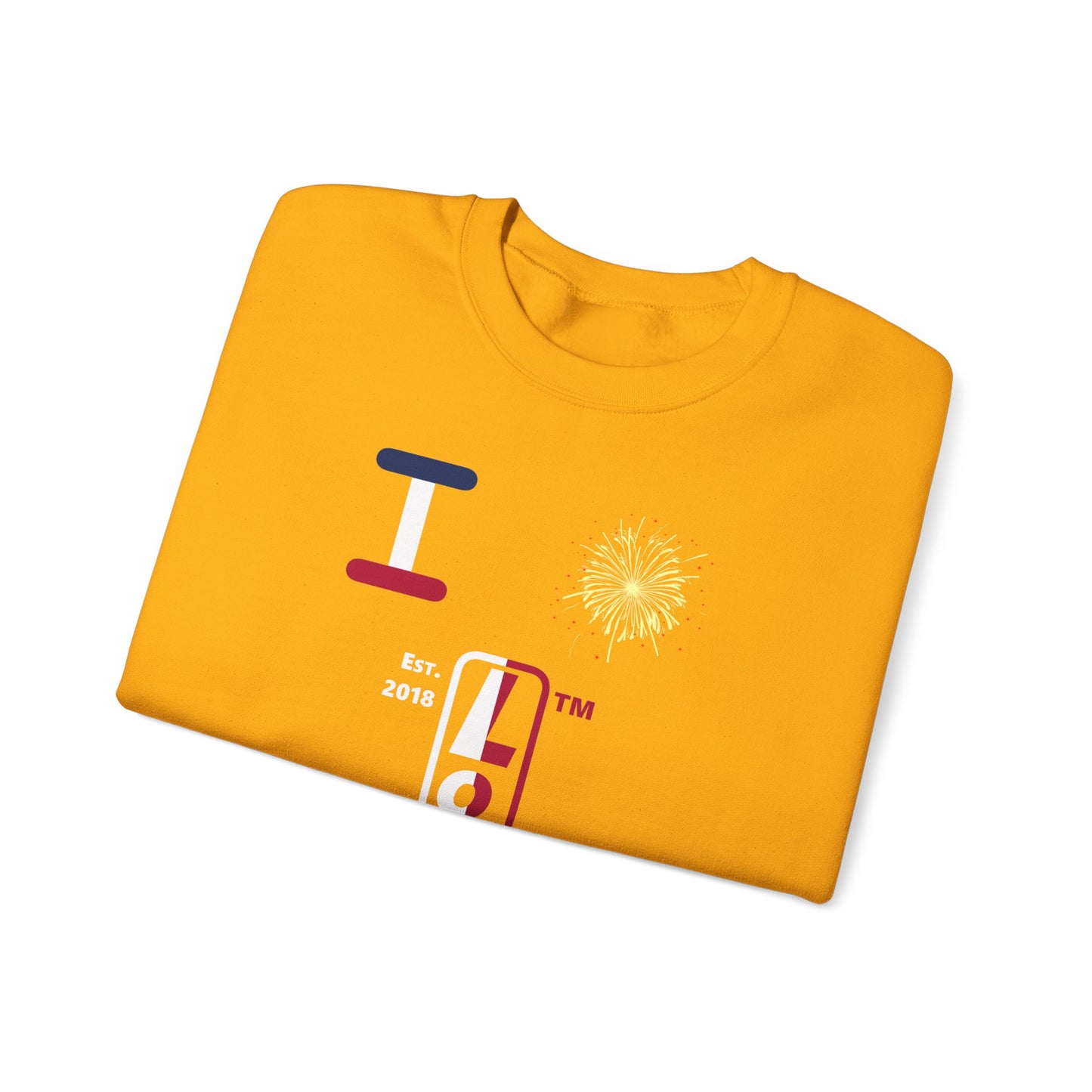 I Burst LongD positive quarters tag upright logo crewneck sweatshirt