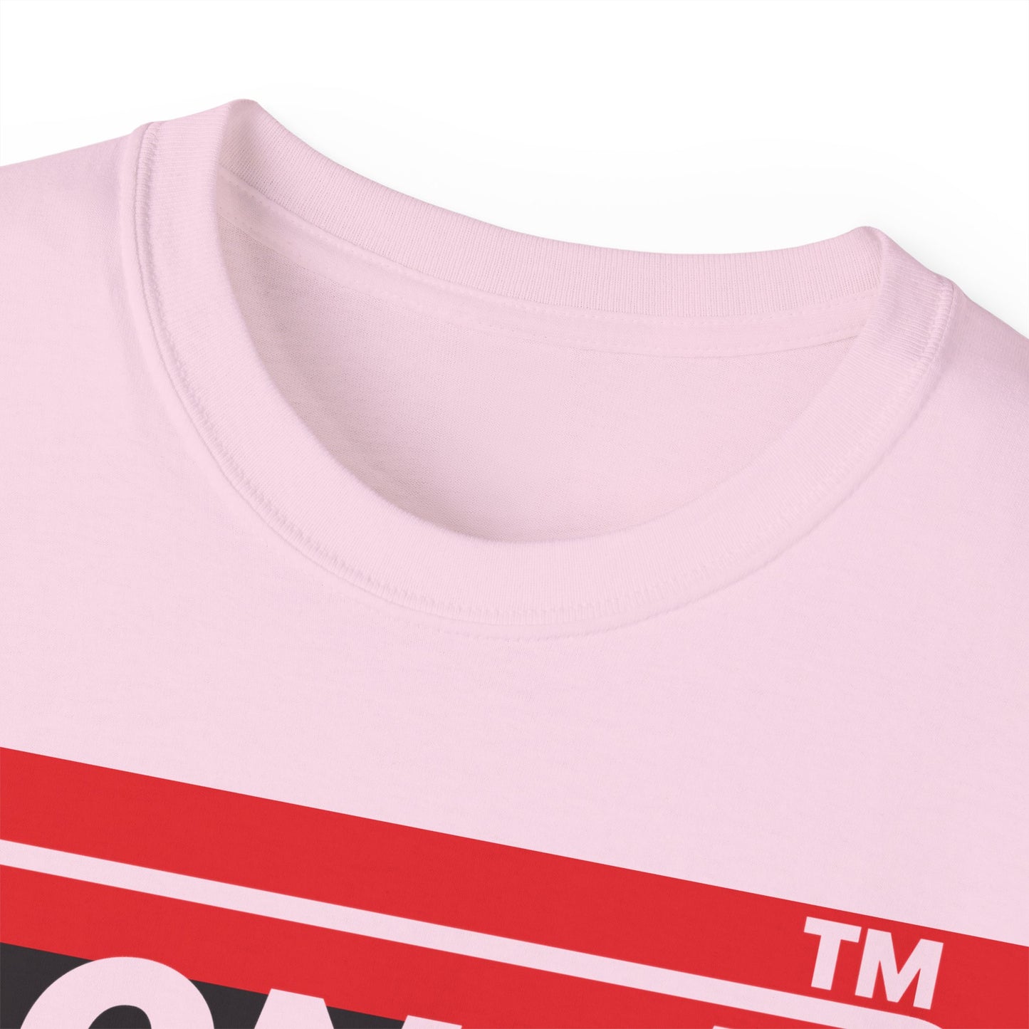 LongD negative horizontal 3-striped Chicago logo cotton tee (Juneteenth colors)