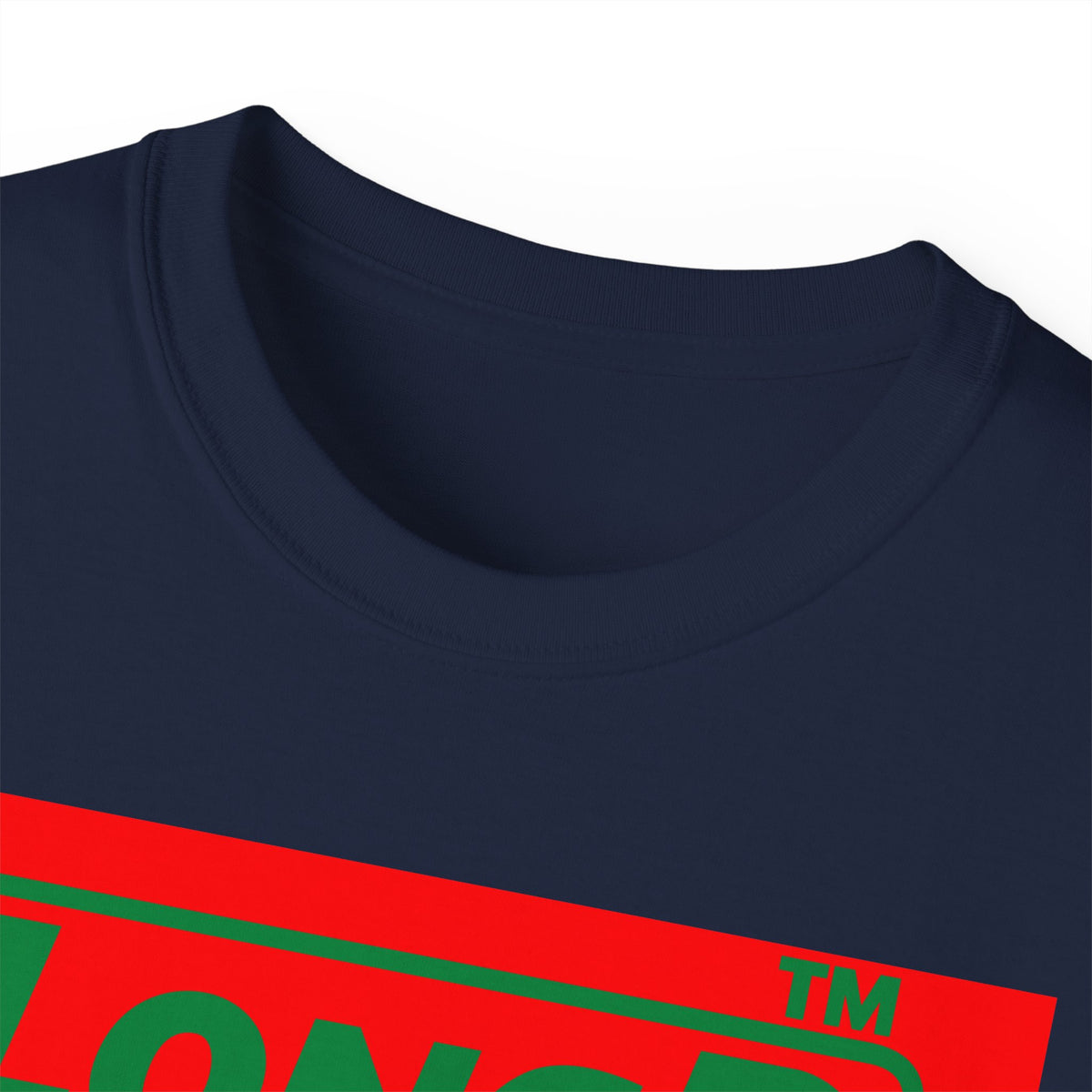 LongD Chicago logo positive green on negative red (Xmas colors) cotton tee