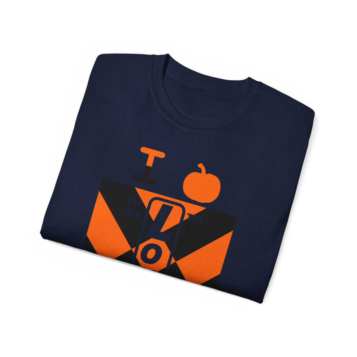 I pumpkin LongD Tag negative upright mixed argyle logo cotton tee