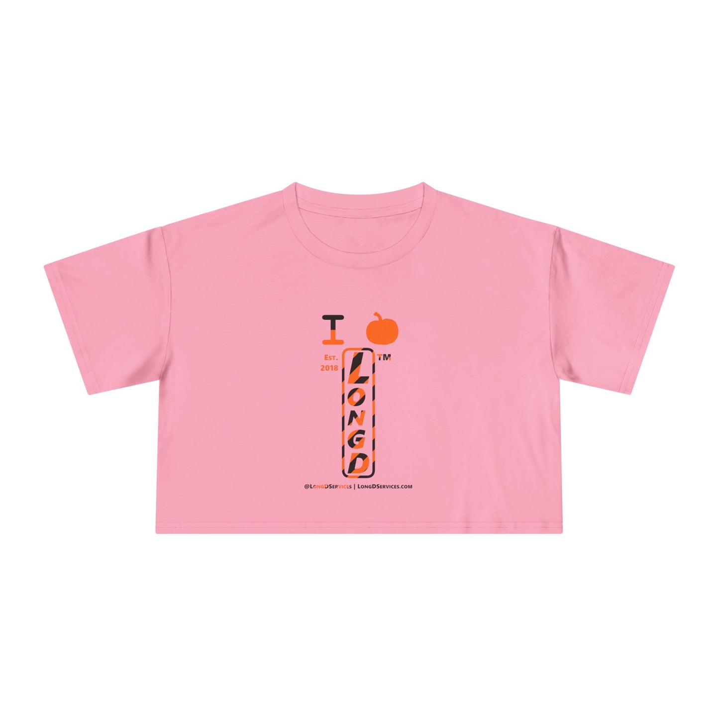 I pumpkin LongD Tag-domain positive upright pixel-weighted 12-striped front-back logo crop tee