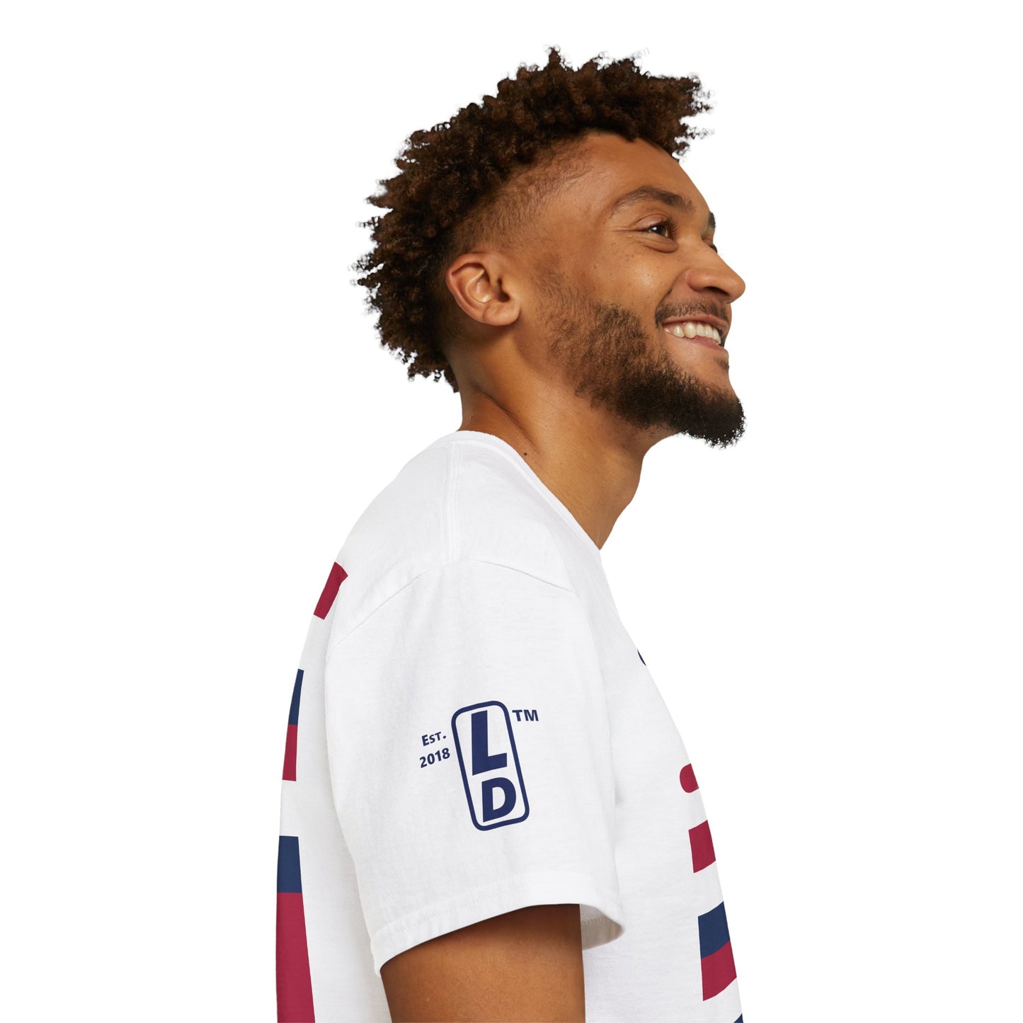 I Burst LongD cotton tee negative windmill 4-print Hyde Park upright logo (Patriotic colors)