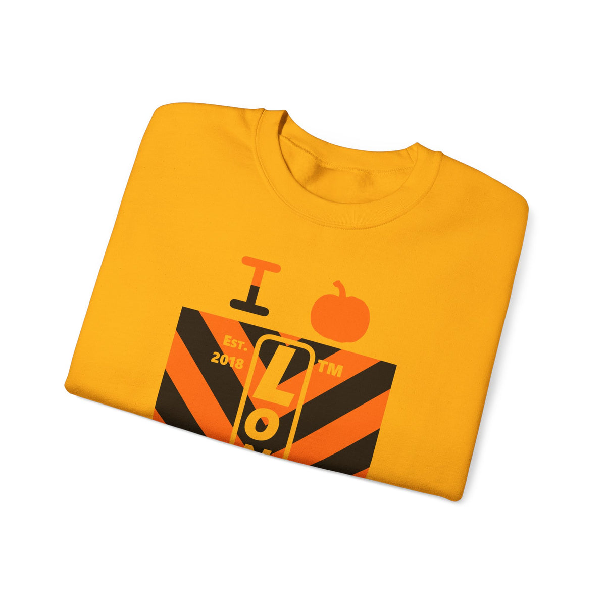 I pumpkin LongD Hyde Park negative upright downward chevron 4-print logo crewneck sweatshirt