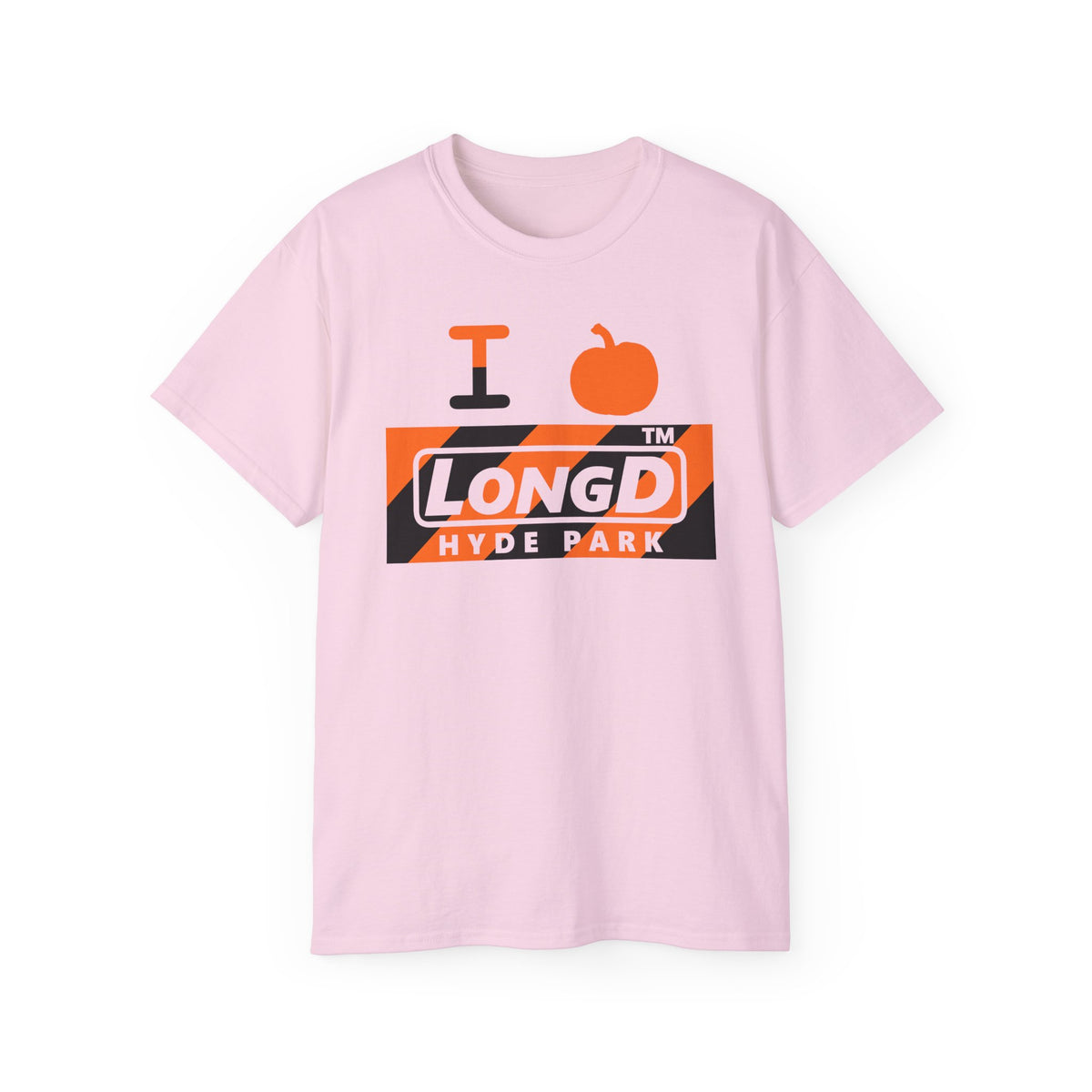 I pumpkin LongD Hyde Park negative diagonal 6-striped logo cotton tee