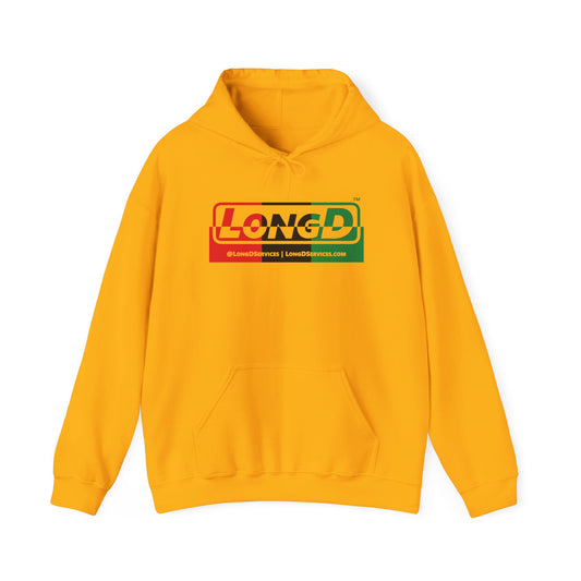 LongD® Logo Hoodie with Juneteenth positive top negative bottom text