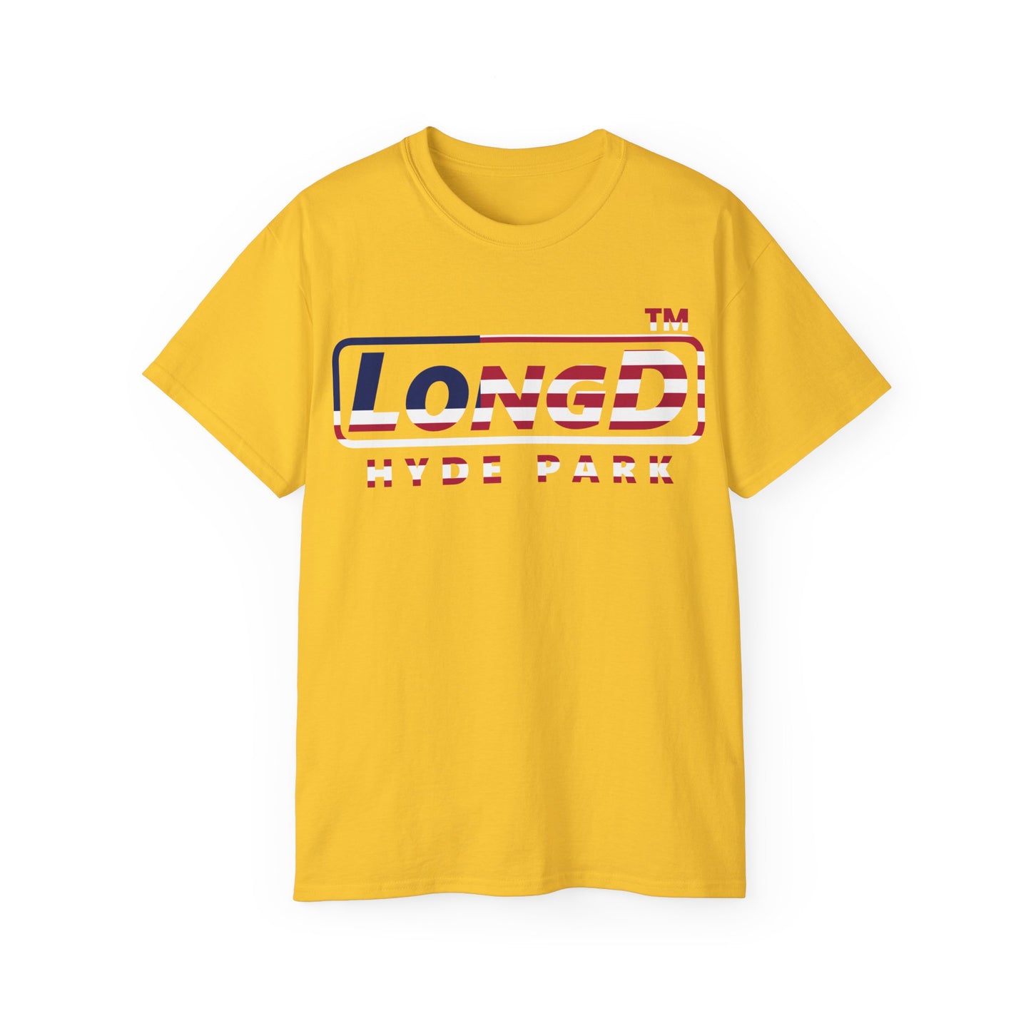 LongD positive flag Hyde Park logo cotton tee (patriotic colors)