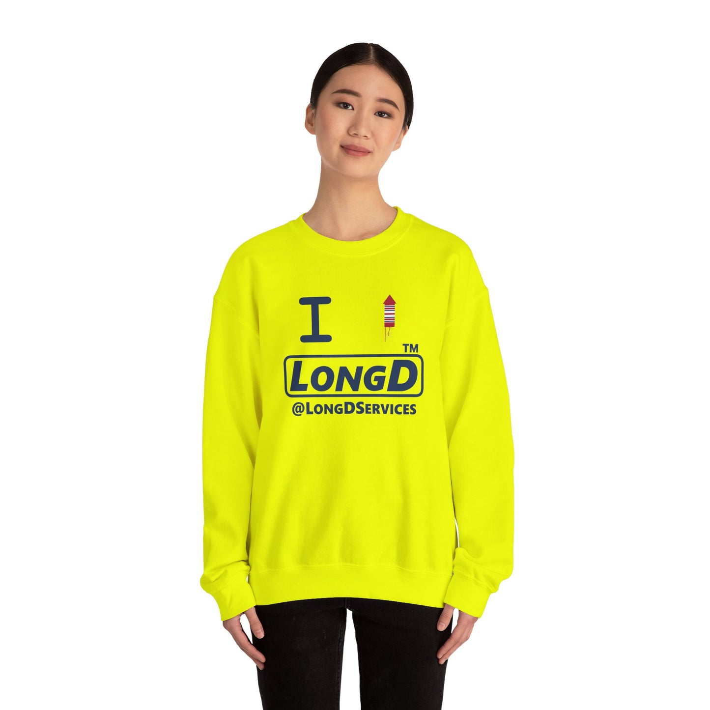 I firecracker LongD official basic tag logo crewneck sweatshirt