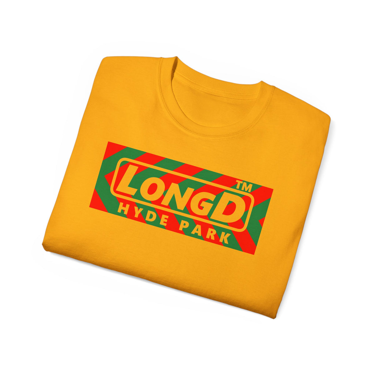 LongD Hyde Park negative leftward chevron logo (Xmas colors) cotton tee