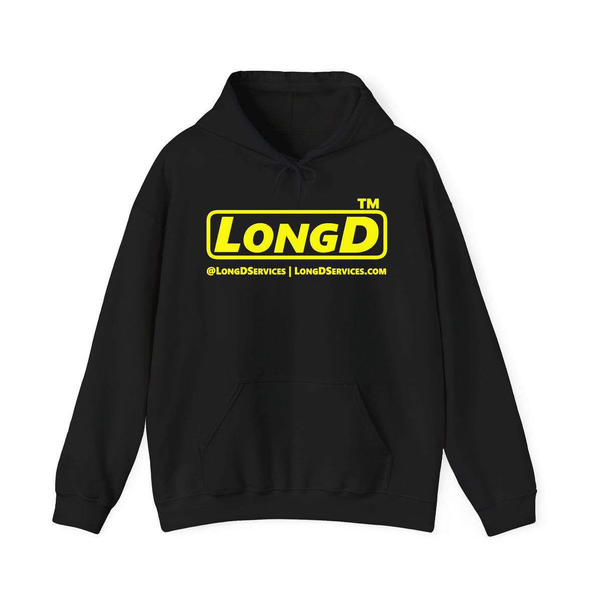 LongD Tag-domain positive alternate basic Yellow (FFFF00) logo hoodie
