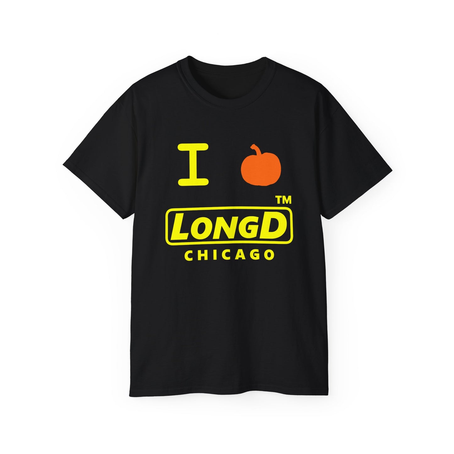 I Pumpkin LongD® Logo Cotton Tee positive yellow basic Chicago logo