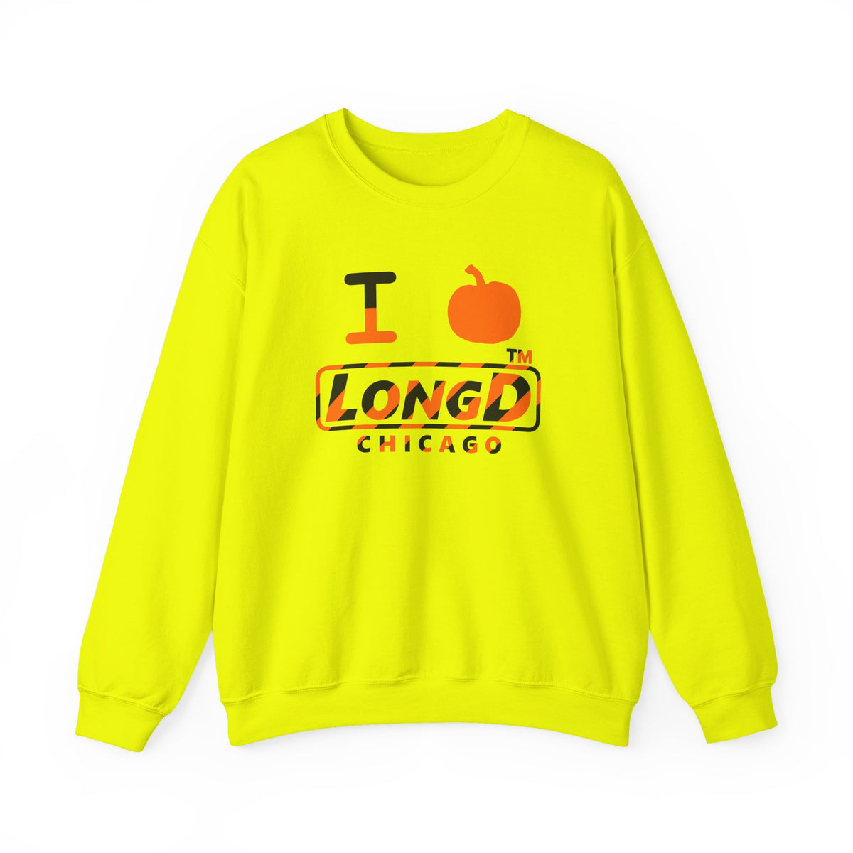 I pumpkin LongD Chicago positive 12-striped logo crewneck sweatshirt