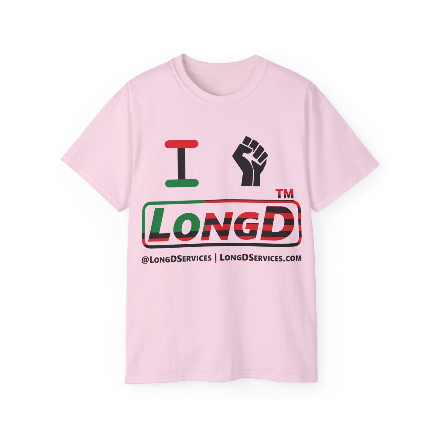 I fist LongD positive flag tag-domain logo cotton tee