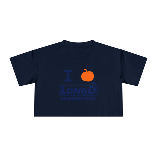 I pumpkin LongD Tag positive basic Navy (002060) logo crop tee