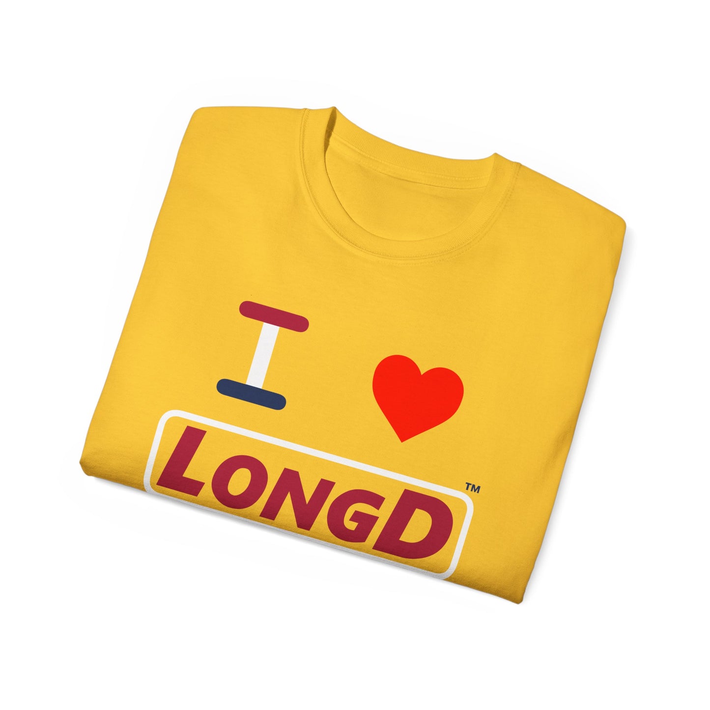 I Luv LongD® Logo Cotton Tee Red, White and Blue positive elements text
