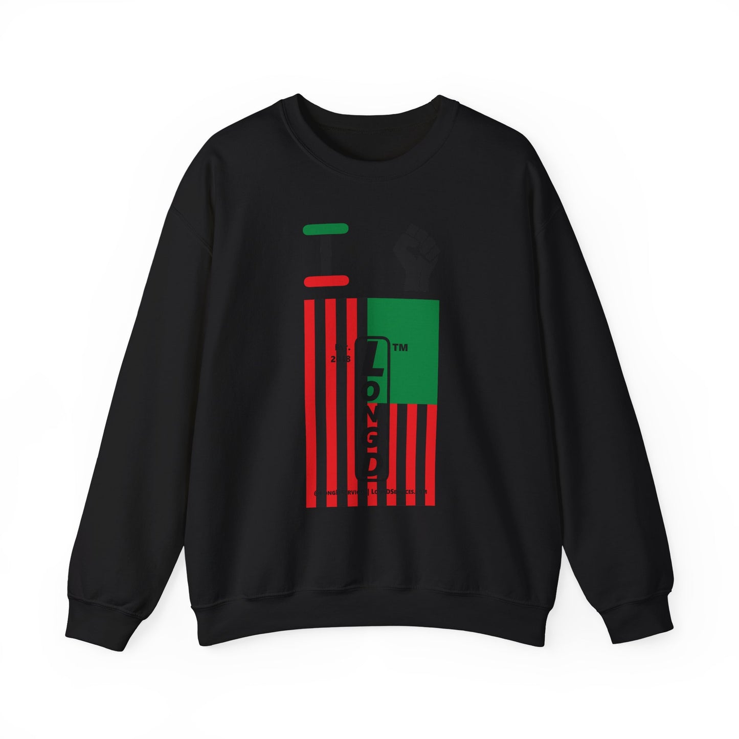 I Fist LongD negative flag tag-domain upright logo crewneck sweatshirt
