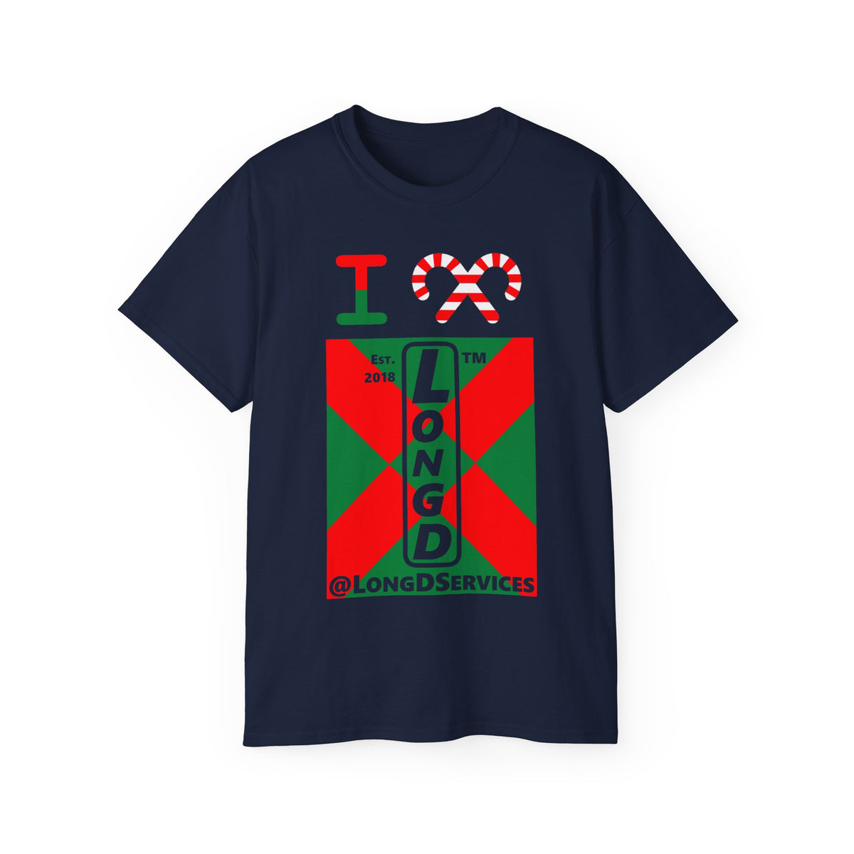 I candy cane LongD Tag negative upright argyle x logo cotton tee