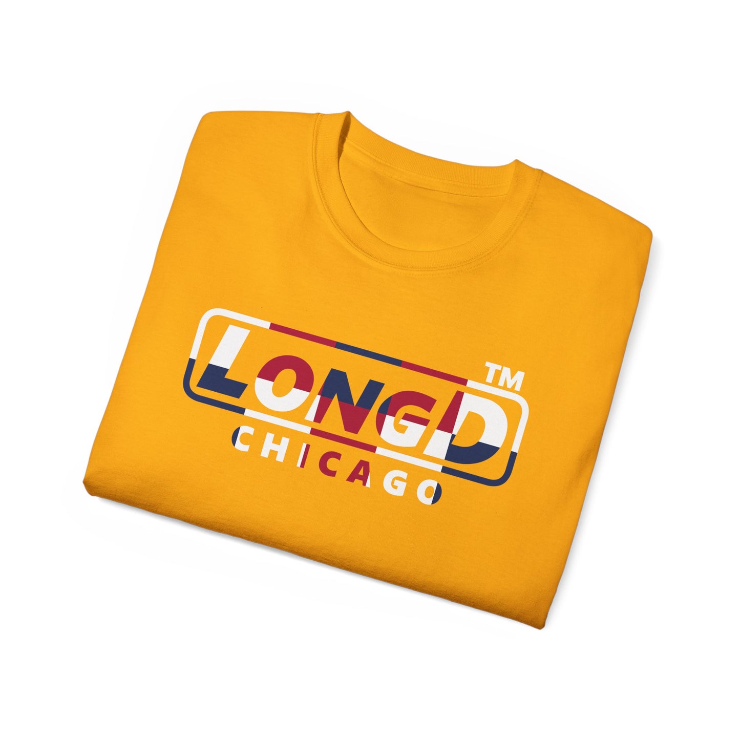 LongD positive 2x5 Chicago logo cotton tee (patriotic colors)
