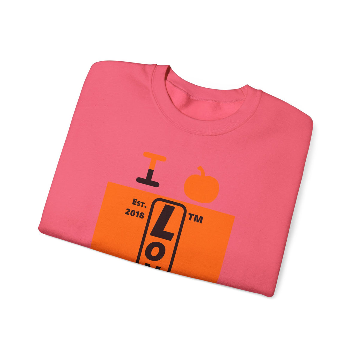 I pumpkin LongD Hyde Park upright logo positive black on negative orange crewneck sweatshirt