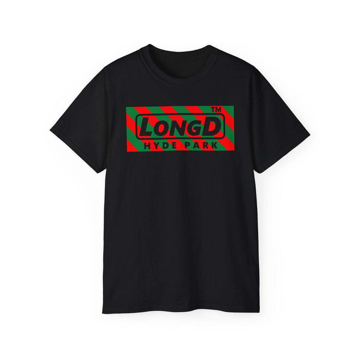 LongD Hyde Park negative 12-striped logo (Xmas colors) cotton tee