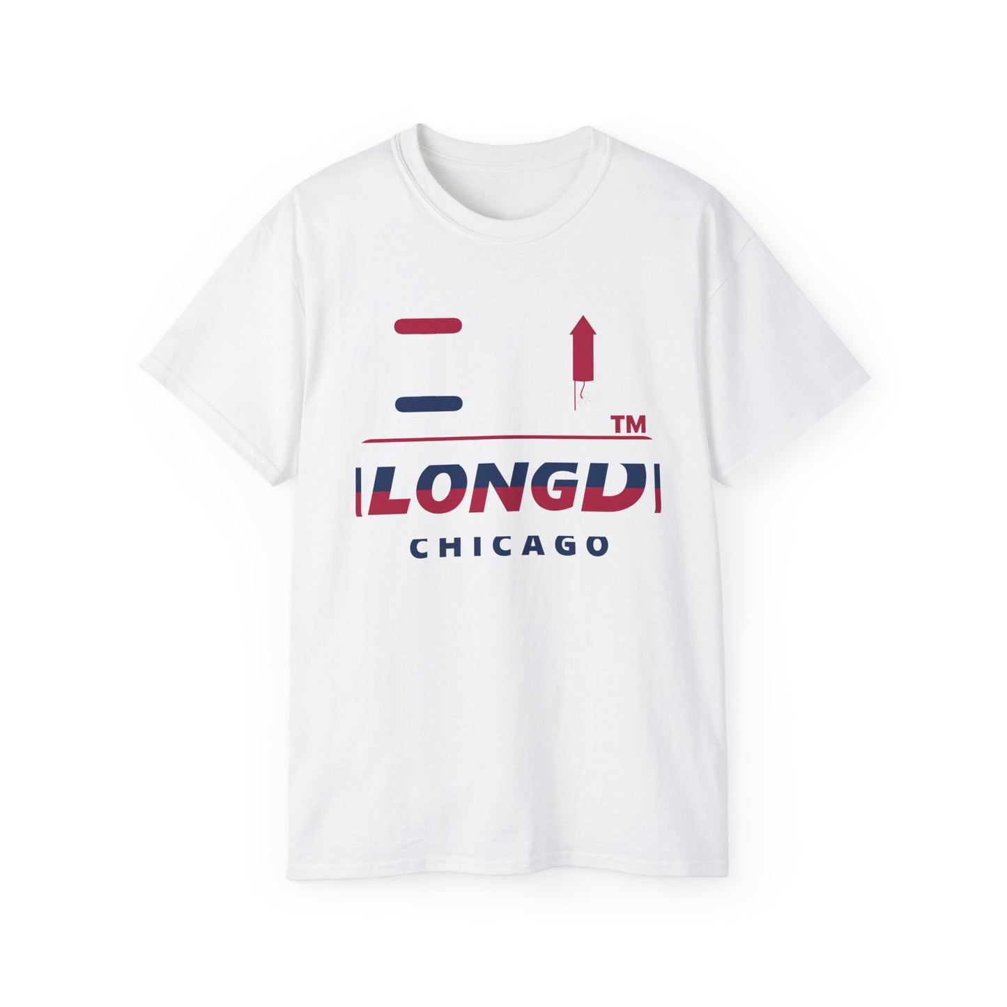 I firecracker LongD positive horizontal 6-striped Chicago logo cotton tee