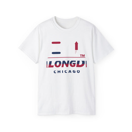 I firecracker LongD positive horizontal 6-striped Chicago logo cotton tee