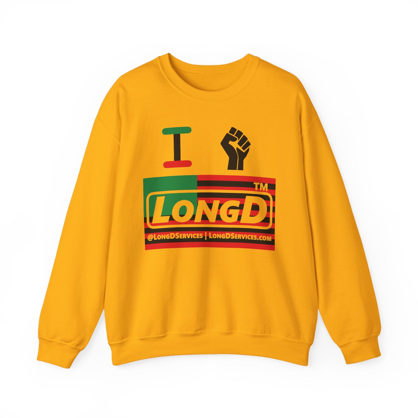 I fist LongD negative flag front-back tag-domain logo crewneck sweatshirt
