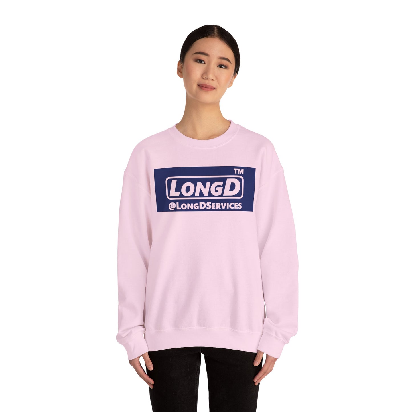 LongD negative official Tag logo crewneck sweatshirt