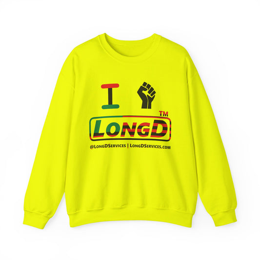 I fist LongD positive flag tag-domain logo crewneck sweatshirt