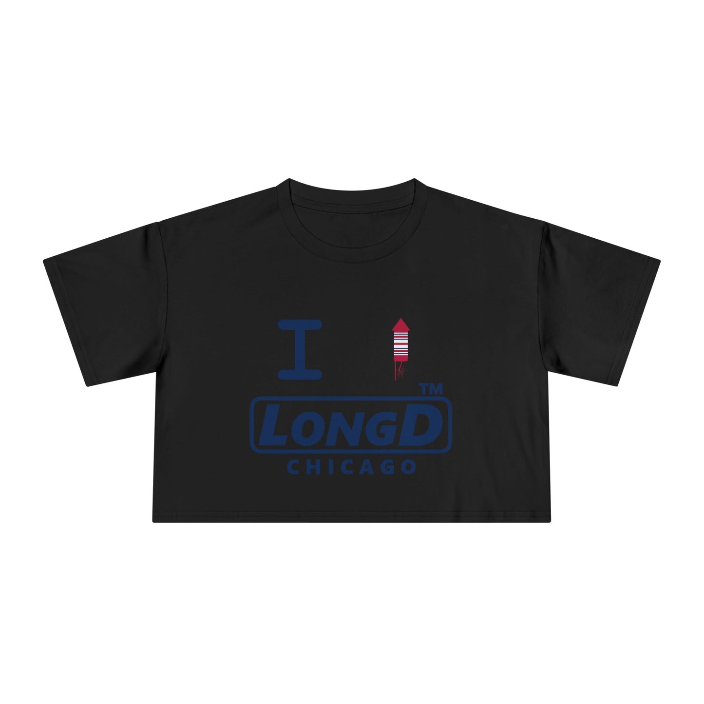 I firecracker LongD official basic Chicago Logo Crop Tee (Patriotic colors)